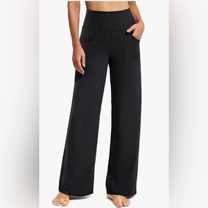 Black Wide-Leg Womens Yoga Pants Size S